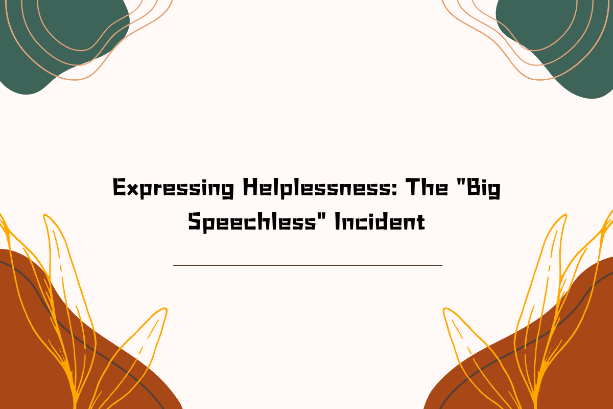 Expressing Helplessness: The "Big Speechless" Incident (dà wú yǔ shì jiàn)